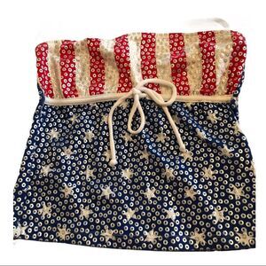 Carabella Bikini Top Stars Stripes
